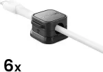 Joyroom magnetiline kaablikorraldaja kuni 7,5 mm l&auml;bim&otilde;&otilde;duga, (6 tk), Black (JR-ZS368)