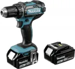 MAKITA Cordless Drill Driver, 18V, 2x 5.0 Ah Li-ion, 62/36 Nm, 1.7kg, LED