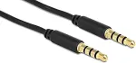 DELOCK Klinkenkabel 3,5 mm 4 Pin Stecker zu Stecker 0,5 m schwarz