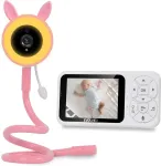 EVOLVEO Baby Monitor N35, baby monitor with camera, VOX, thermometer, night vision, RGB light, Pink