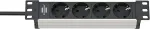 Brennenstuhl Alu-Line 10 4-way, power strip (black/silver, 1U)