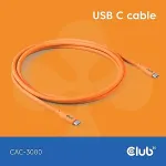 Club 3D Club3D Lifestyle USB-C Kabel PD 240W,20Gbps 2m orangeSt/St retail