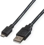 ROLINE USB 2.0 Kabel USB A ST - Micro USB B ST schwarz 1,8m