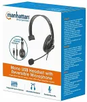 Manhattan Mono USB-k&otilde;rvaklapid links / rechts tragbar 2m kaabel