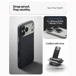 SPIGEN &Uuml;mbris Nano Pop (MagFit), Apple iPhone 18 Pro / iPhone 17 Pro, must halliga, MagSafe &uuml;hilduv,