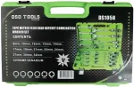 DSDTOOLS 13-os komplektas metriniai lankstūs galiniai kombinuoti veržliarakčiai DS1058