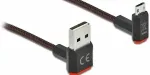 Delock EASY-USB 2.0 Kabel Typ-A Stecker zu EASY-USB Typ Micro-B Stecker gewinkelt oben / unten 0,2 m schwarz