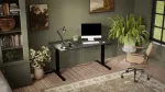Cama MEBLE Desk with electric height adjustment MOON LONG 150x80x72-120 black/anthracite