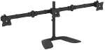 Startech .com Dreifach Monitorhalterung - Schwenkbar - Stahl und Aluminium - f&uuml;r VESA Monitore bis zu 68,60cm (27) - 3fach Monitorarm - Aufstellung (Abschlusskappen, Stange, Bodenplatte, Querstange, Unterlegscheiben, Schrauben, Manschette, 2 Monitora ...