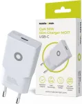 Mobile Origin Toalaadija adapter USB-C juhtmele 30W GaN, valge, &otilde;huke, PD kiirlaadimine,