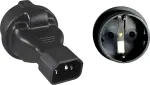 PREMIUMCORD Adapter IEC C14 M - SCHUKO CEE 7/3 F