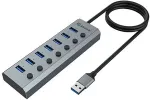 AKASA AK-HB-21BKCM interface hub USB 3.2 Gen 1 (3.1 Gen 1) Type-A 5000 Mbit/s Aluminium