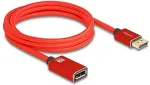 DELOCK DisplayPort Verlngerungskabel 8K 60 Hz 2 m rot Metall ohne Einrastfunktion