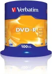 Toorikud VERBATIM 1x100 DVD-R 4,7GB 16x Speed, matt silver