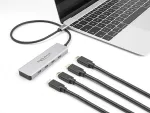 DELOCK USB 10 Gbps USB Type-C&trade; Hub mit 4 x USB Type-C&trade; Buchse mit 35 cm Anschlusskabel