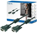 Logilink VGA cable, HD15/M to HD15/M, 1080p, 2x ferrite, black, 10 m