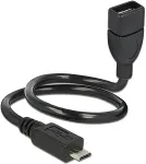 DELOCK OTG ShapeCable - USB-Verl&auml;ngerungskabel - USB (W) bis 5-polig Micro-USB Typ B (M) - 35cm - Schwarz (83927)