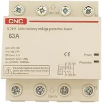 Noname CNC Self-Recovery Overvoltage and Undervoltage Protector, 3P+N, 63A, 230V