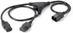 EQUIP Y-Netzverl&auml;ngerung IEC C14->2xIEC C13 St/Bu 1.60m PVC Polybeutel