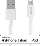 Deltaco USB-A to Lightning, MFi C189, 0,5m, valge