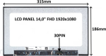 SIL LCD PANEL 14.0" FHD 1920x1080 30PIN MATT IPS / WITHOUT HANDLES
