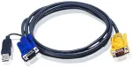 Aten 2L-5203UP KVM-Kabel VGA USB mit eingebautem PS/2-USB-Konverter schwarz 3m