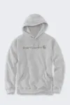 No name Bluza z kapturem Carhartt Marquette Logo Sweatshirt - heather gray/gray rozmiar: l