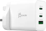 J5CREATE 65W GAN USB-C 3-PORT CHARGER UK WHITE