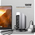 AXAGON USB-C 10Gbps Wireless Charging 9in1 hub | HMC-WL9