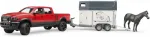 Bruder Professional Series RAM 2500 Power Wagon with horse trailer and horse (02501)