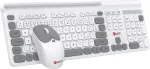 Klaviatuur C-TECH Kl&aacute;vesnice Quallis WLKMC-05, bezdr&aacute;tov&yacute; combo set s my&scaron;&iacute;, b&iacute;l&aacute;, USB, CZ/SK