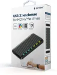 GEMBIRD Drive case USB 3.1 enclosure for M .2 NVME aluminum LED USB 3.1