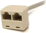 Startech .com RJ45SPLITTER, 10/100Base-T(X), Cat5e, Grey, Polyvinyl chloride (PVC), 0.33 m, RoHS