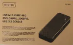 Digitus SALE OUT. | USB M.2 hard disk enclosure, SSD, external, NVMe, 20Gbps, USB 3.2 Gen2x2 | DA-71157 | DEMO
