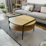 Home4you Diivanilaud HEDVIG 80x80xH45cm, saar/must