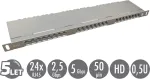 Noname 19" patch panel Solarix 24xRJ45 CAT6 STP with binding strip 0.5U SX24HD-6-STP-SL