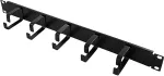 Logilink Cable organizer 19', 1U, 5 handles, black