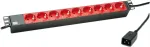 Bachmann 48.26cm 48,30cm (19) Steckdosenleiste 9x Schutzkontakt C20-Stecker schwarz (333.937)