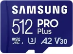 M&auml;lukaart SAMSUNG PRO Plus 512 GB microSDXC-Speicherkarte (2023) mit USB-Adapter