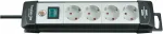Brennenstuhl Premium-Line extension socket H05VV-F 3G1,5 - Verl&auml;ngerungsschnur - Eingabe, Eingang Stromversorgung - Ausgangsbuchsen: 4 (Stromversorgung) - 1,8m - Schwarz, Hellgrau (1951540100)
