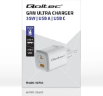 QOLTEC 50763 mobile device charger Laptop, Portable gaming console, Power bank, Smartphone, Smartwatch, Tablet White AC Fast charging Indoor