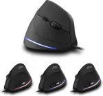 NONAME Hiir MEDIA-TECH VERTIC MT1122 Wired vertical mouse 6400 DPI Black