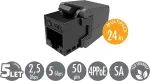 Solarix MULTIPACK 24 pcs - self-cutting keystone CAT6 UTP SXKJ-6-UTP-BK-SA Component Level and 4PPoE