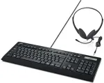 Klaviatuur Fujitsu KB950 Phone - Set aus Tastatur und Kopfh&ouml;rer - mit Display - USB - Deutsch - f&uuml;r ESPRIMO D738/E94+, D958/E94+