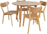 Home4you S&ouml;&ouml;gilauakomplekt ROXBY &uuml;mar laud D105xH76cm, 4 tooli (AC91520 ), tamm