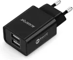 ALIGATOR Smart mains charger 2.4A, 2xUSB, smart IC, black