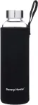 Home4you Joogipudel GLASS H22,5cm 550ml klaasist, must &uuml;mbris
