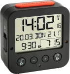 TFA 60.2528.01 Bingo black Digital RC Alarm Clock w. Temper