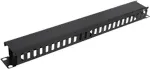 Deltaco 19 "cable handler, metal, finger channel and feeder, 1U black / 19-23