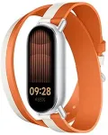Xiaomi Dual-tone Leather Strap | 140&ndash;180mm | White and Orange | Calf Leather, PU (inside)